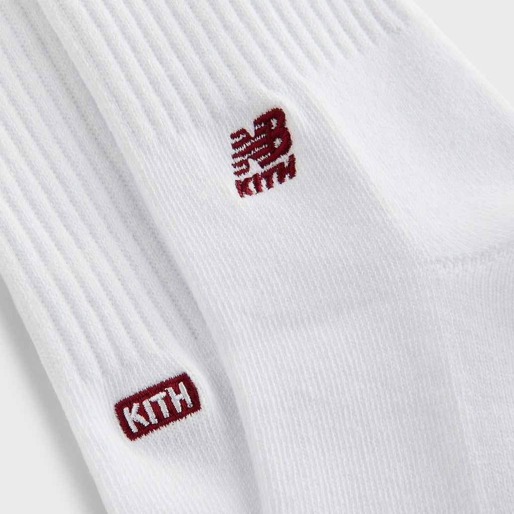 Kith & New Balance Contrast Cuff 3-Pack Crew Socks - White