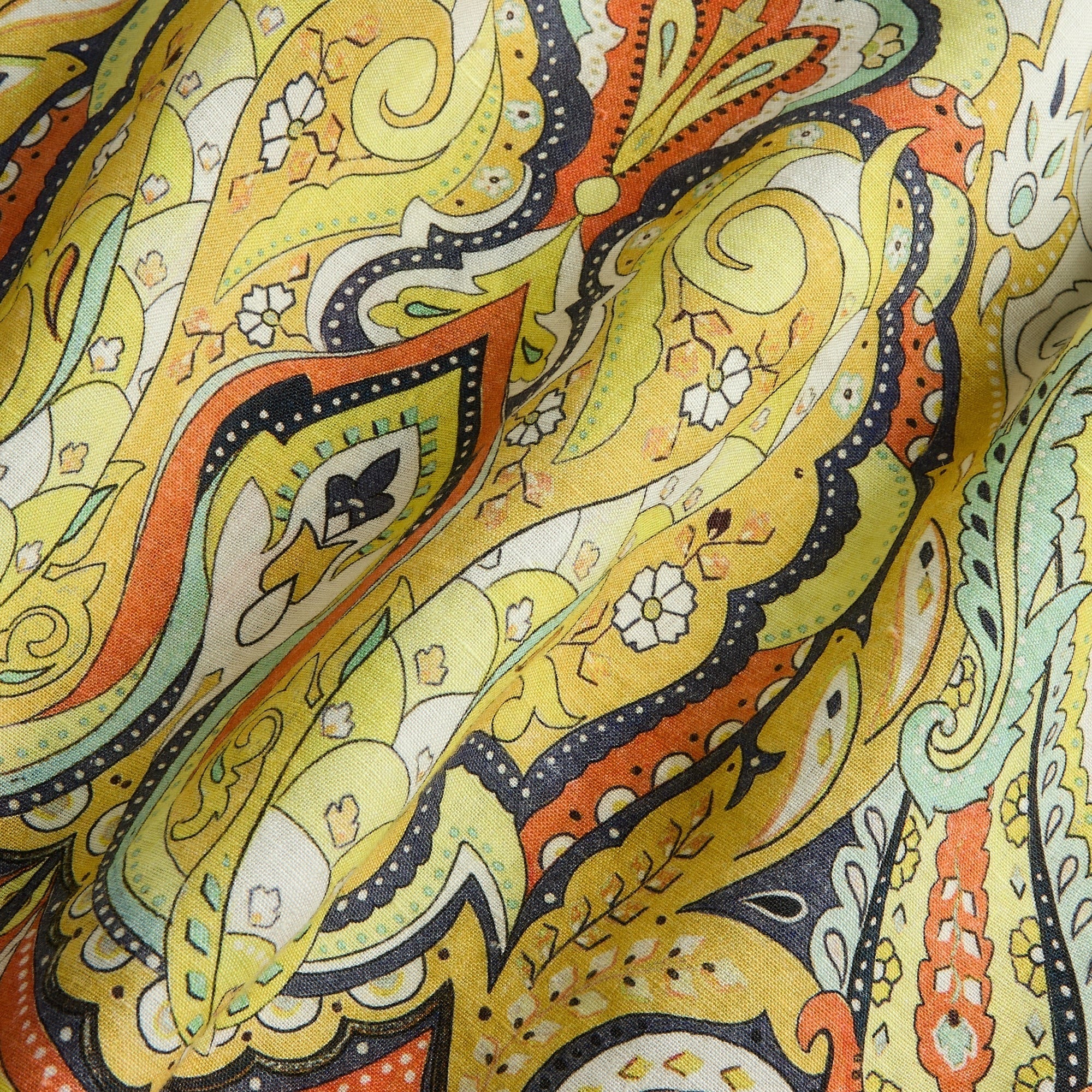 Orlebar Brown Maitan Relaxed Fit Linen Fairground Shirt - Multi / Vermillion