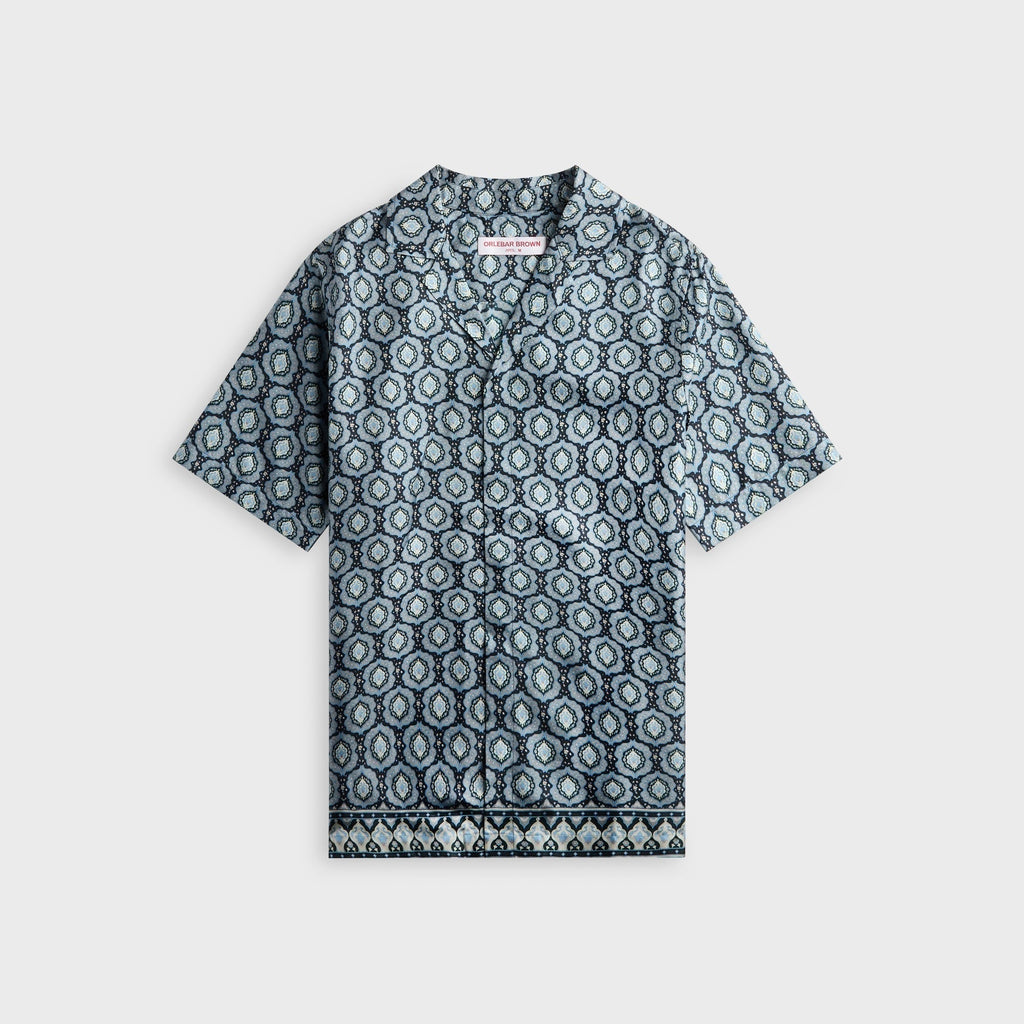 Orlebar Brown Relaxed Fit Silk Passetto Shirt - Night Iris