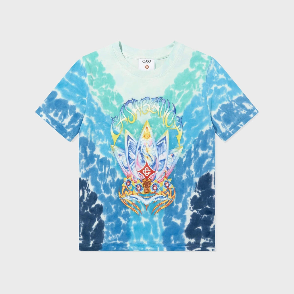 Casablanca Surf Lotus Tie-Dye Tee - Blue