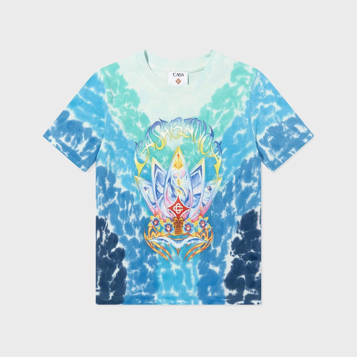 Casablanca Surf Lotus Tie-Dye Tee - Blue