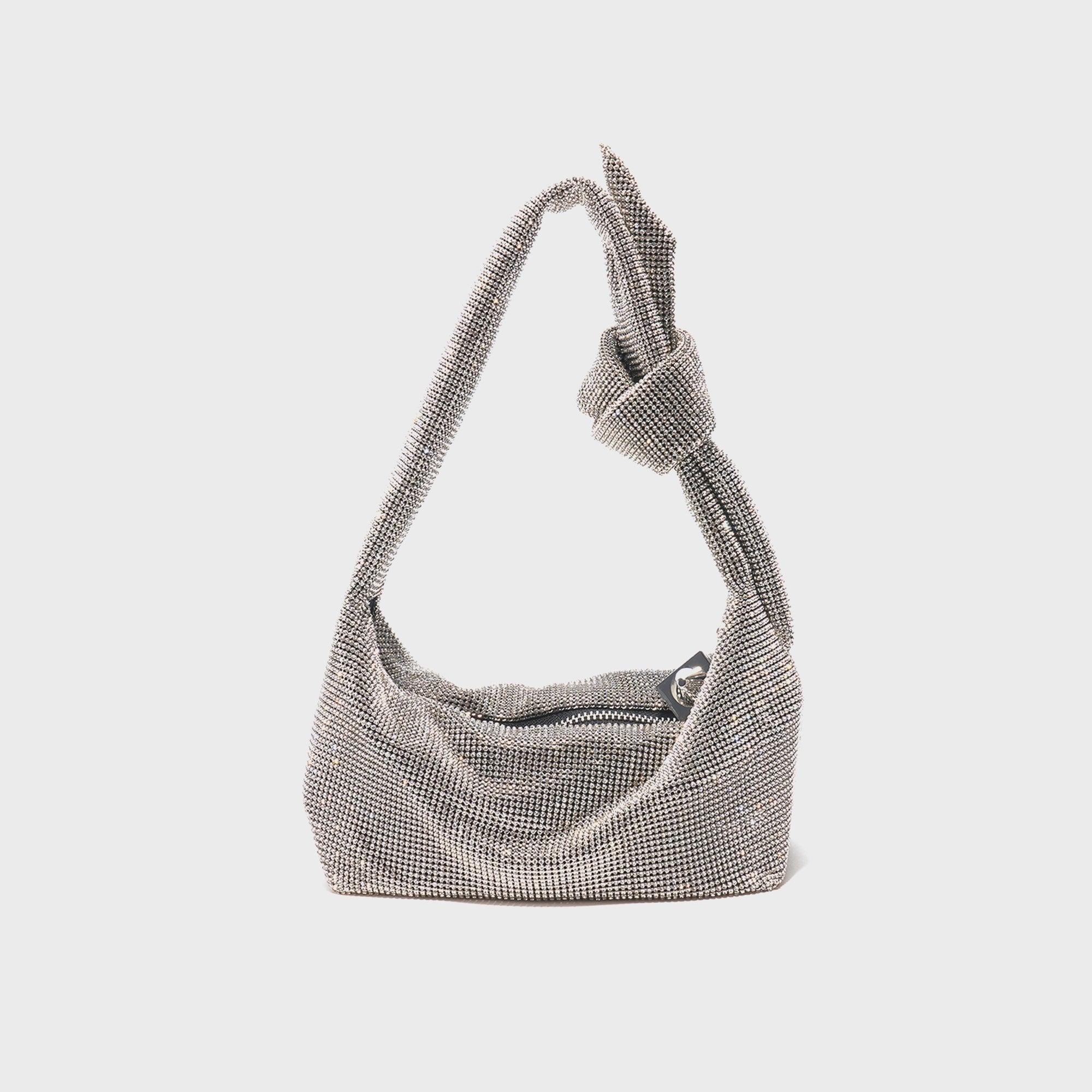 Emm Kuo Waverly Crystal Mesh Mini Hobo Bag - Silver Swarovski®
