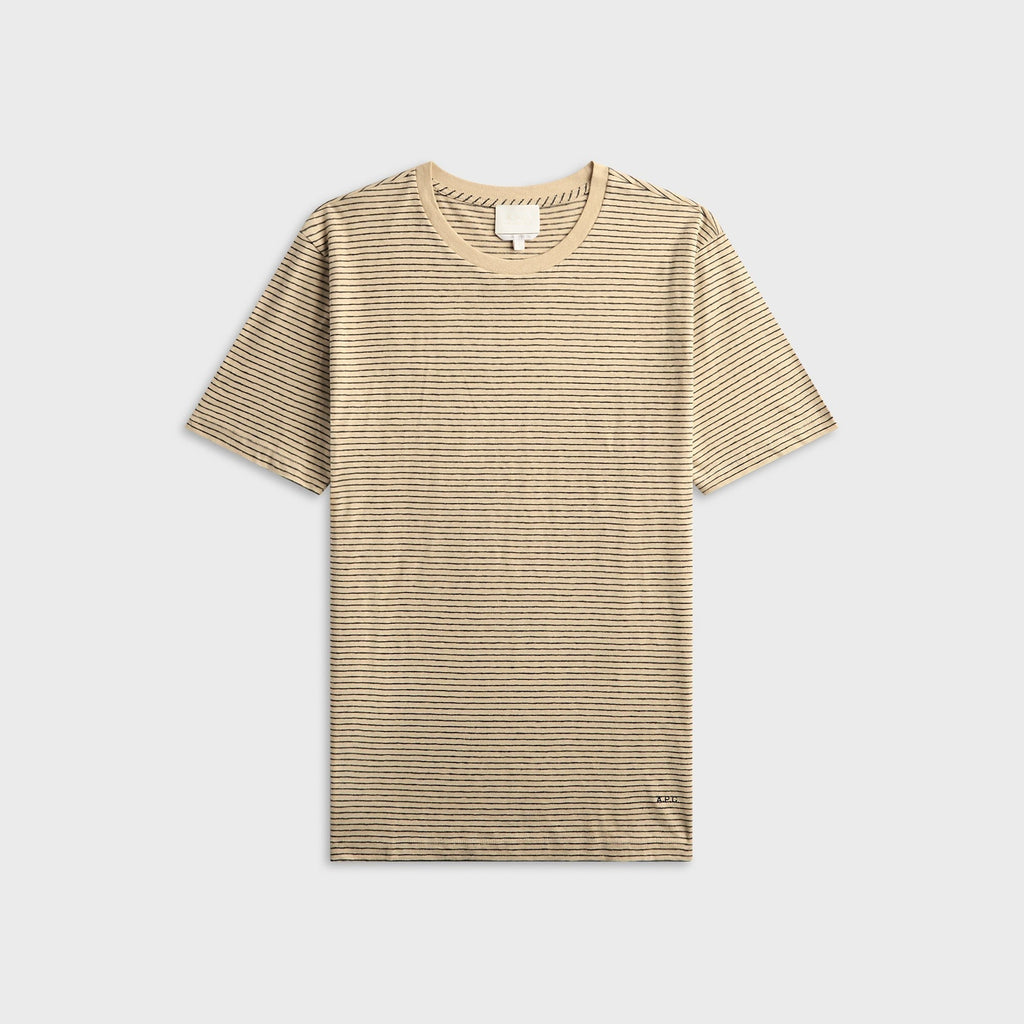 A.P.C. Striped Tee - Beige / Black
