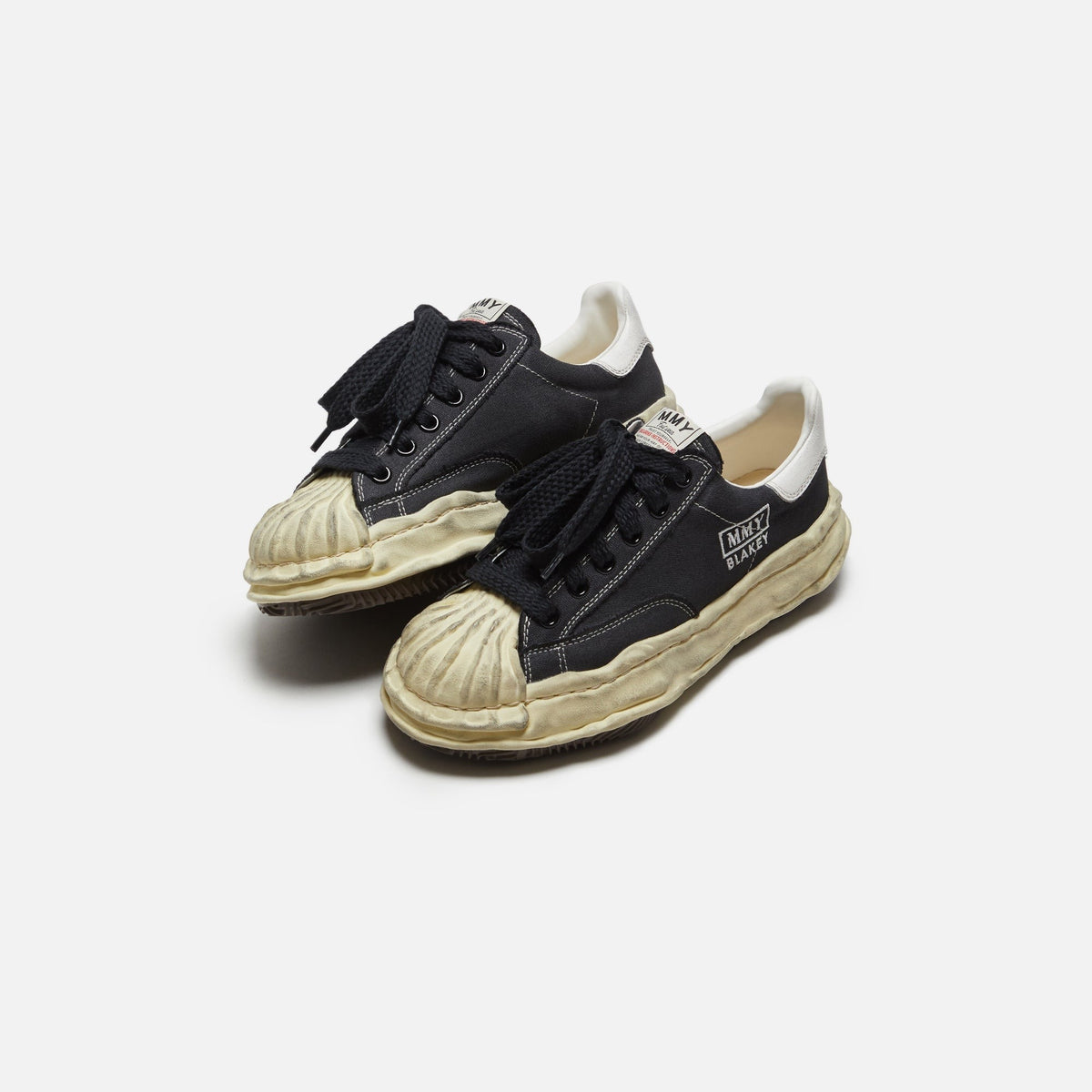 Mihara Yasuhiro Blakey Low Canvas - Black Distressed