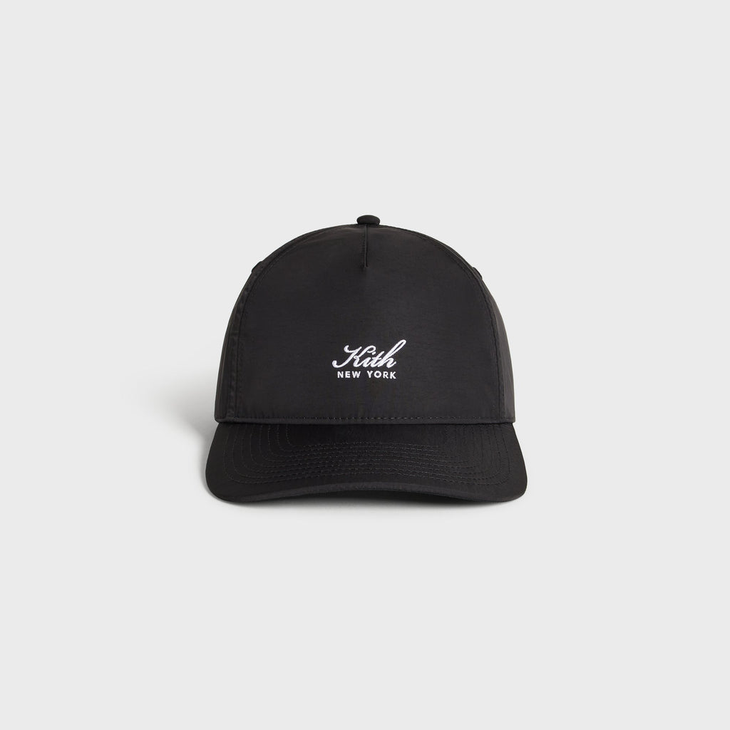 Kith Script Wrinkle Nylon Bay Low Pinch Crown Snapback - Black