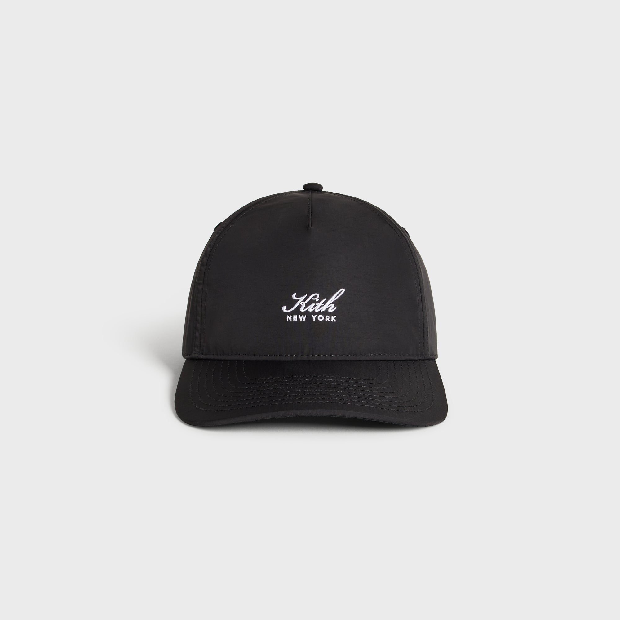 Kith Script Wrinkle Nylon Bay Low Pinch Crown Snapback - Black