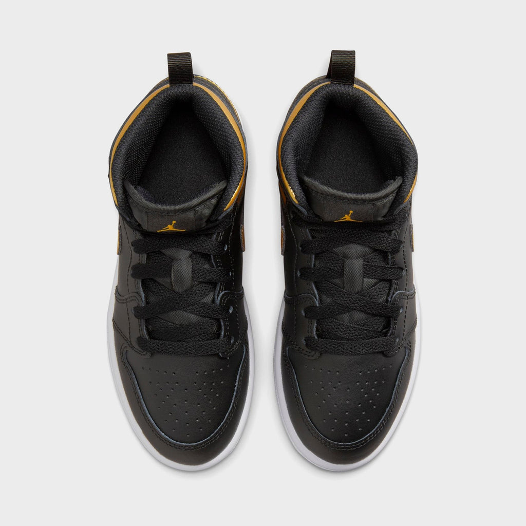 Jordan PS Air Jordan 1 Mid - Black / White / Metallic Gold