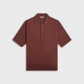 Auralee Super High Gauge Cotton Knit Polo - Brown