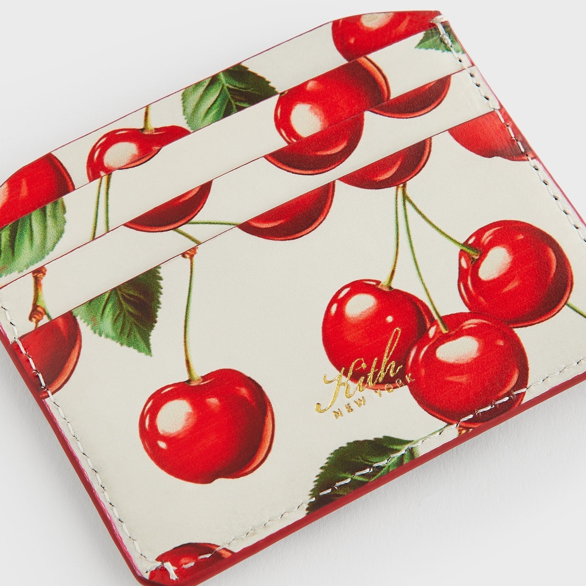 Kith Women Tossed Cherries Notch 6CC Card Case - Sandrift
