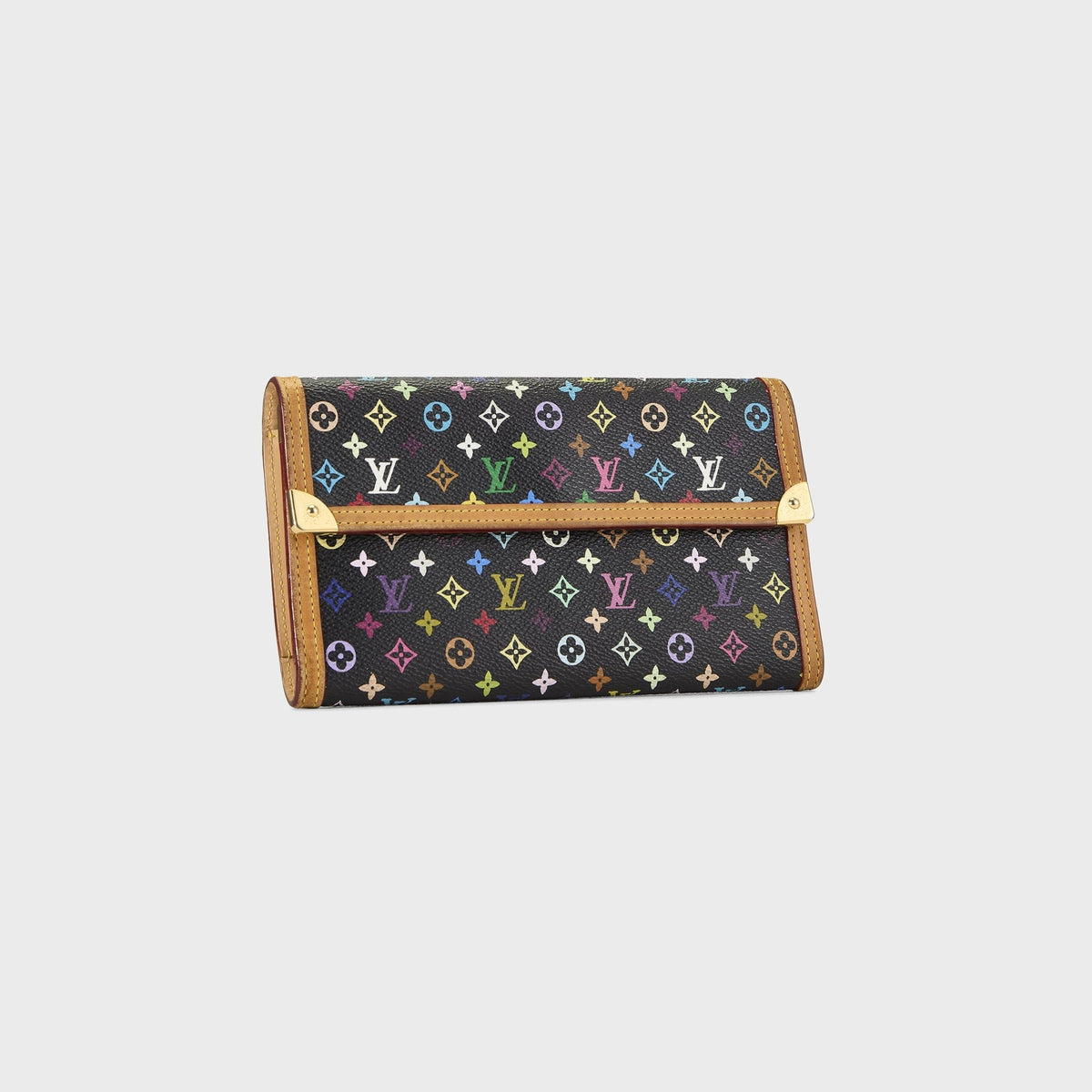 WGACA Louis Vuitton x Takashi Murakami Porte Trésor International Wallet - Black / Multi