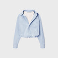 Alexander Wang Gathered Striped Shirt With Layered Tank - Light Blue Stripe