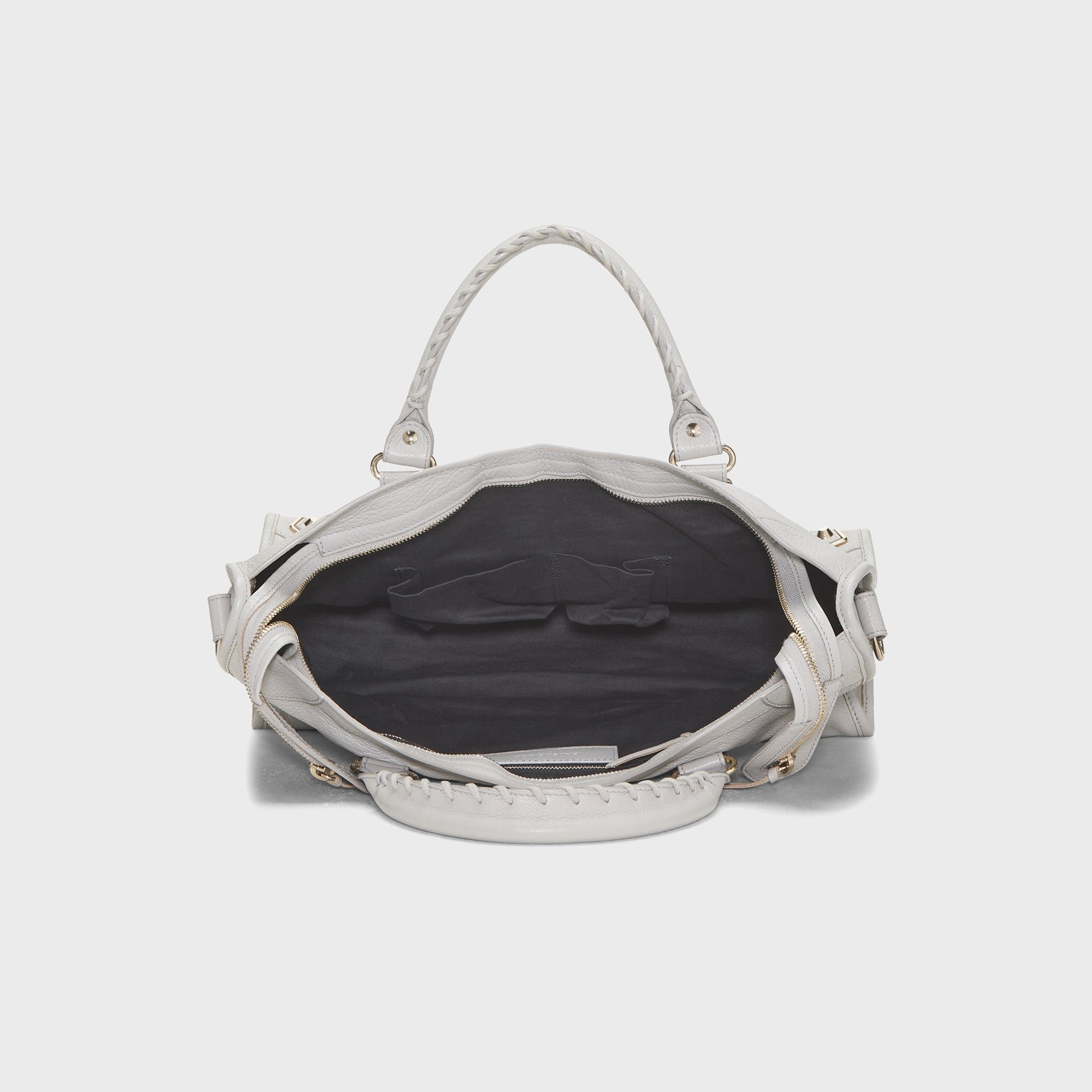 WGACA Balenciaga Chevre Leather Classic Metallic Edge Mini City Bag - Grey