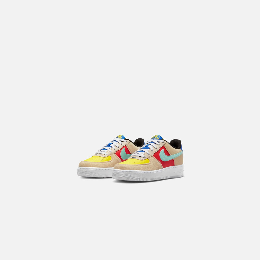 Nike Grade School Air Force 1 Lv8 2 - Sanddrift / Emerald Rise / Track Red