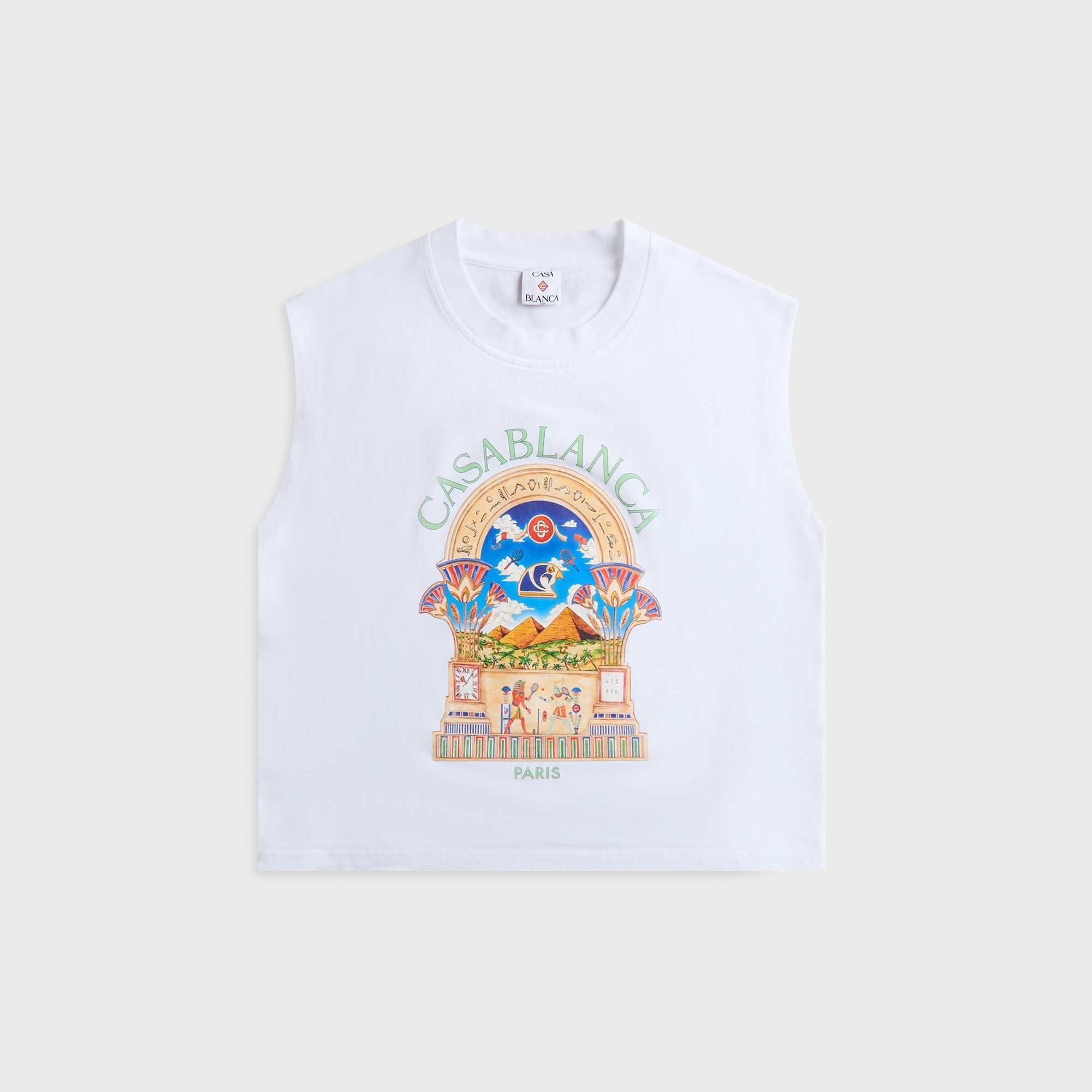 Casablanca Ribbed Tank Top - Bright White Jersey