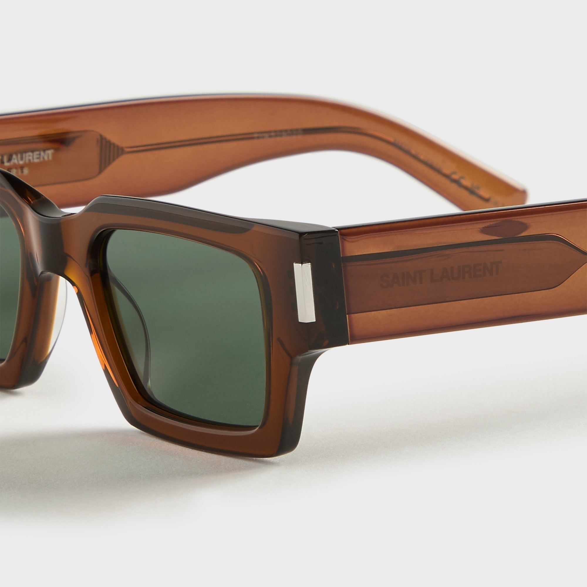 Saint Laurent SL 572 Resin Sunglasses - Brown / Green