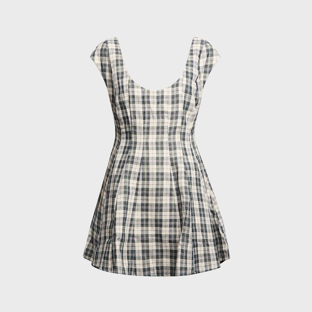 GUIZIO Leila Mini Dress - Green Plaid