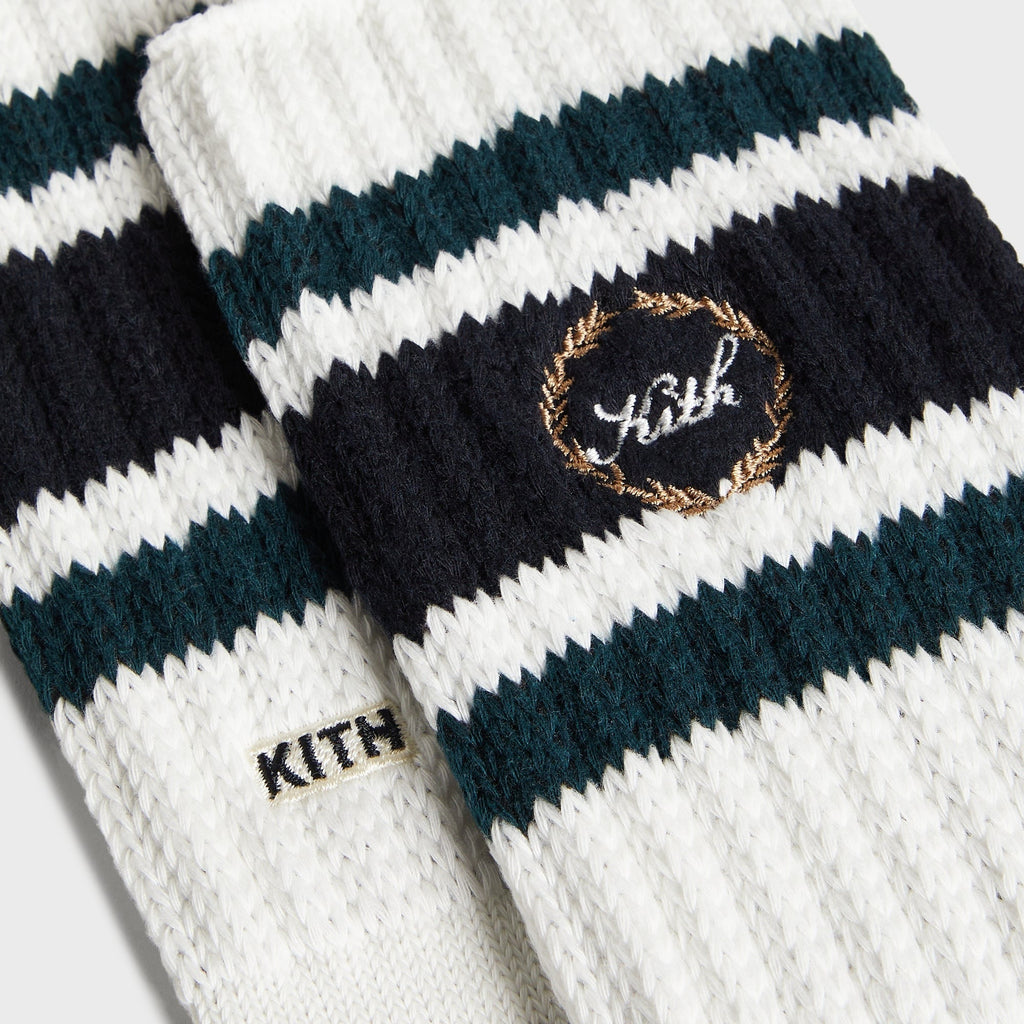 Kith Laurel Stripe Cotton Chunky Crew Socks - Silk