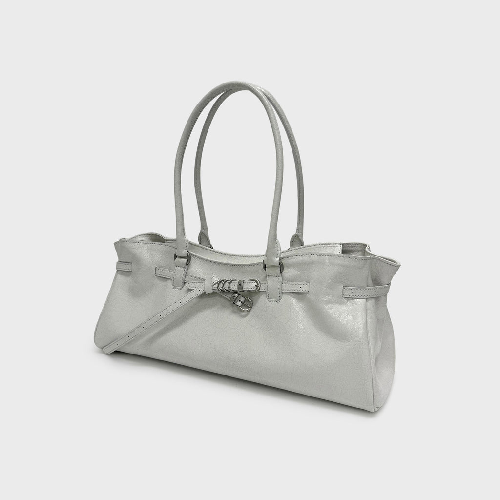 MARGESHERWOOD Grandma Used Shoulder Bag - Off White Cracked