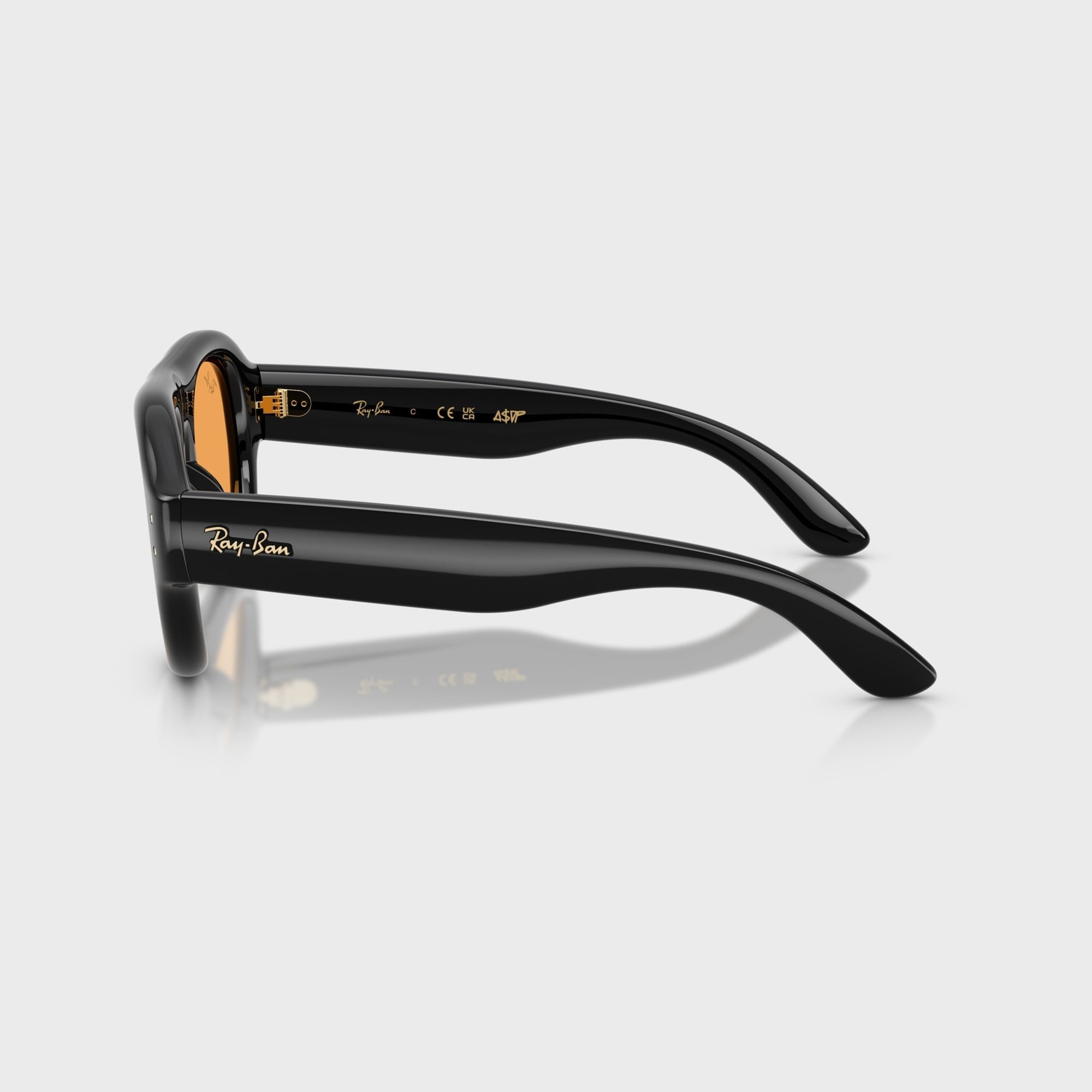 Ray-Ban x A$AP Rocky Aviator Puffer Sunglasses - Black Frame / Orange Lens