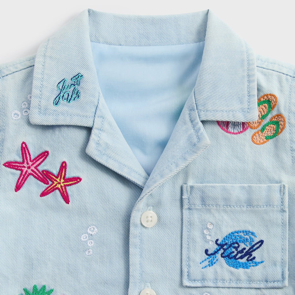 Kith Baby Novelty Thompson Camp Shirt - Light Indigo