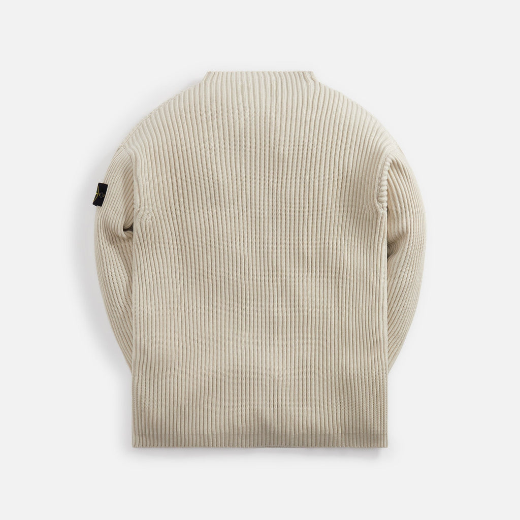 Stone Island Full Rib Wool Mockneck - Plaster