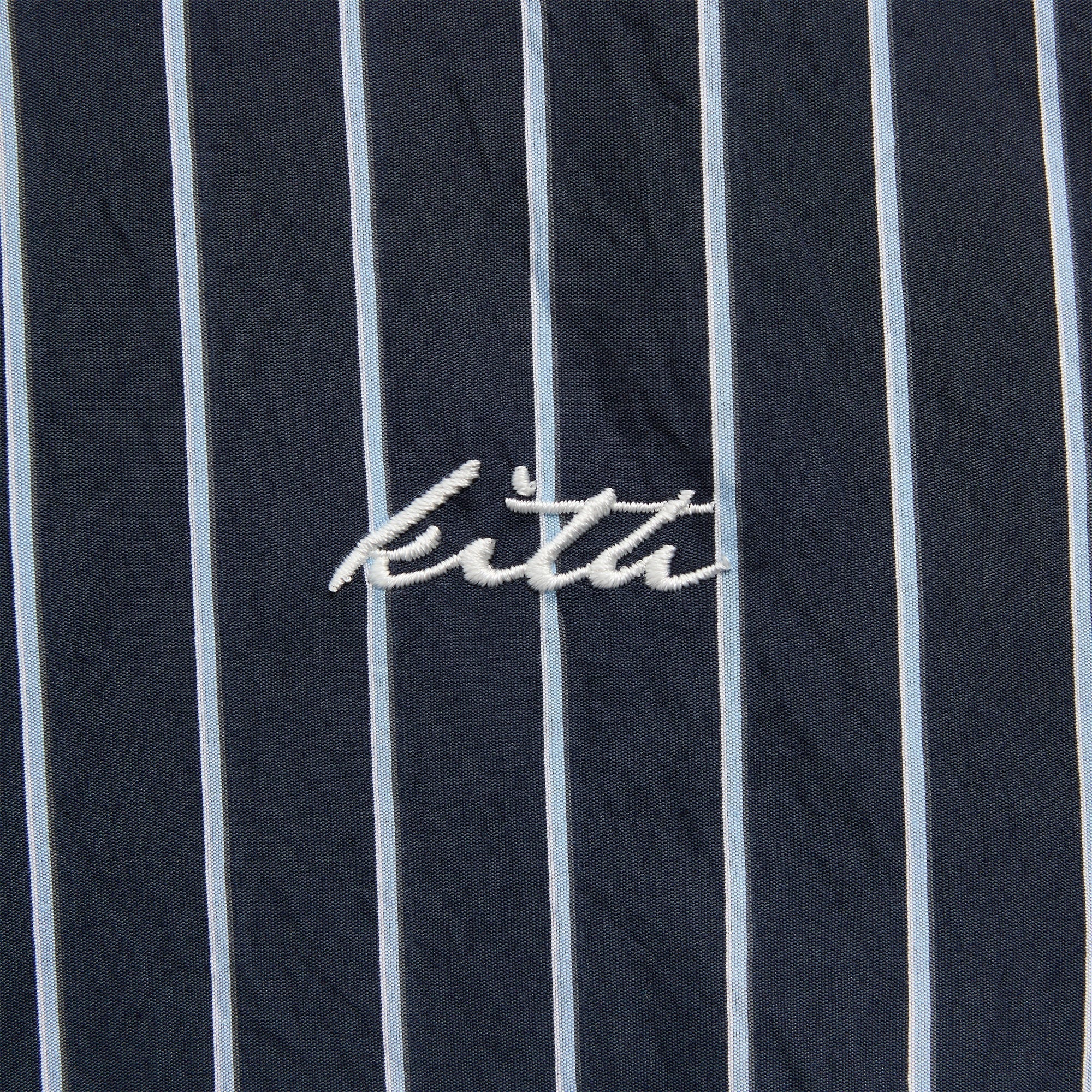 Kith Striped Poplin Long Sleeve Thompson Zip Front Shirt - Blend