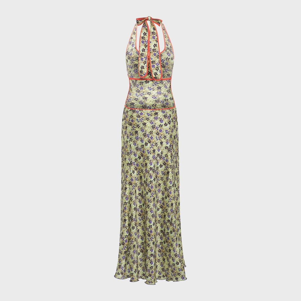Siedres Samy Floral Print Open-Back Maxi Dress - Multi