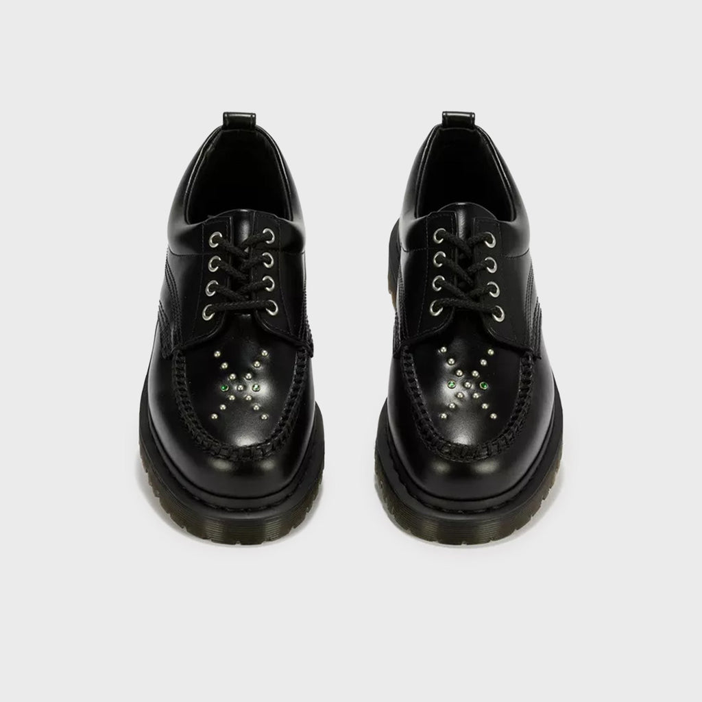 Dr. Martens Lowell Studded Analine Leather Moc Toe - Black Analine