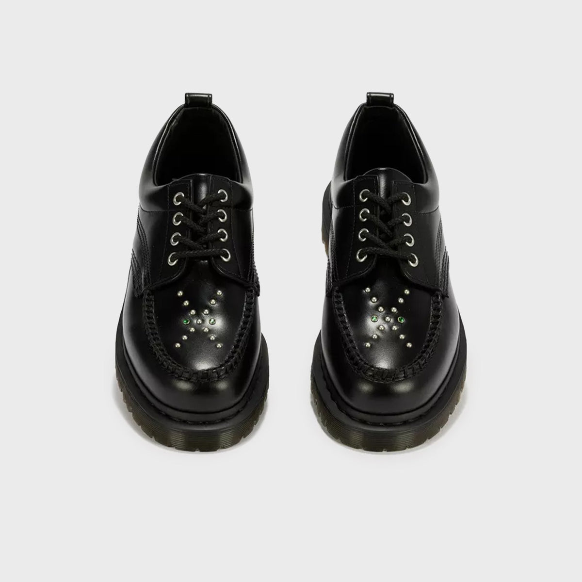 Dr. Martens Lowell Studded Analine Leather Moc Toe - Black Analine