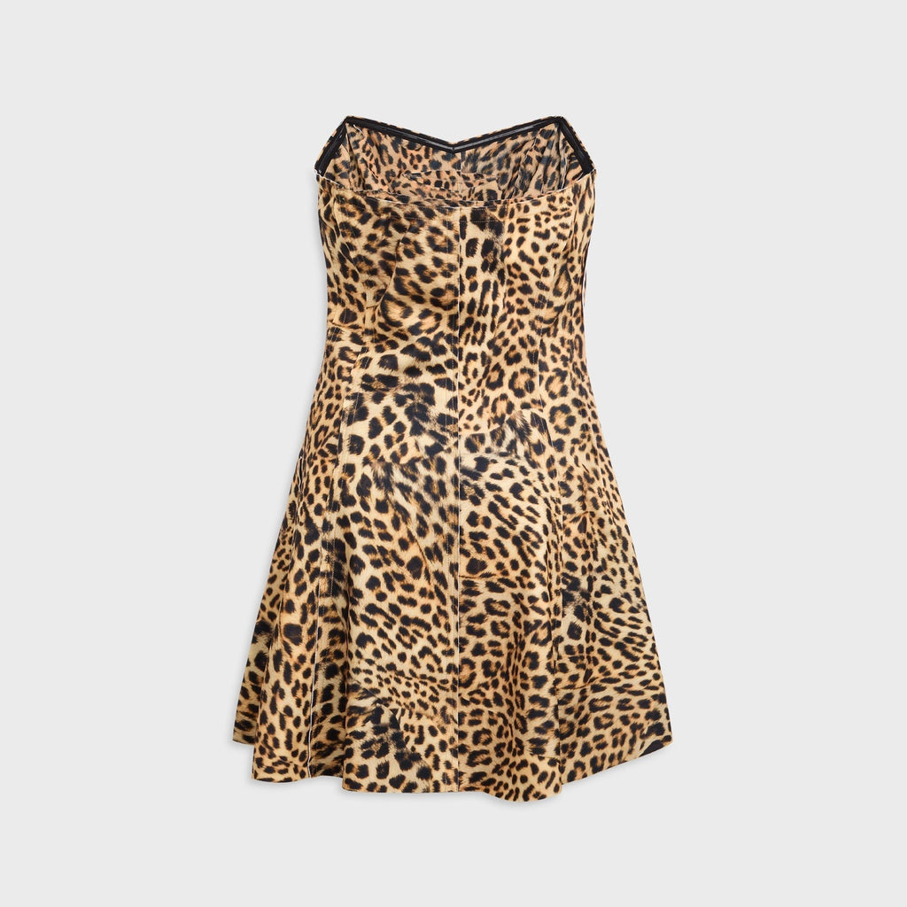 Norma Kamali Strapless Grace Mini Dress - Cheetah Print