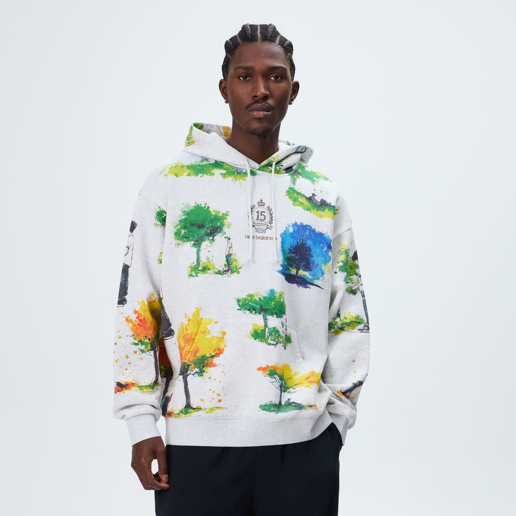 Kith & New Balance Watercolor Nelson Hoodie - Light Heather Grey