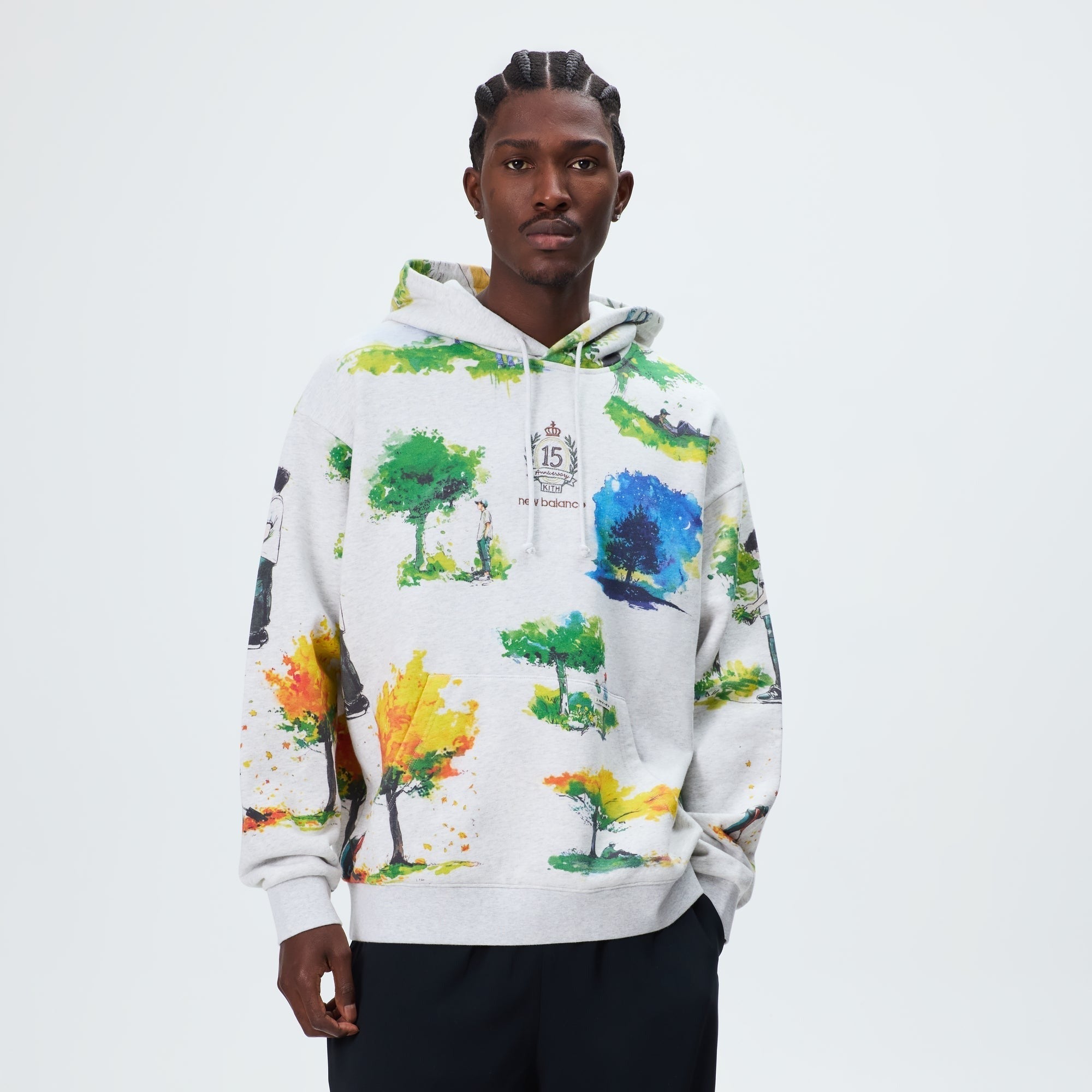 Kith & New Balance Watercolor Nelson Hoodie - Light Heather Grey
