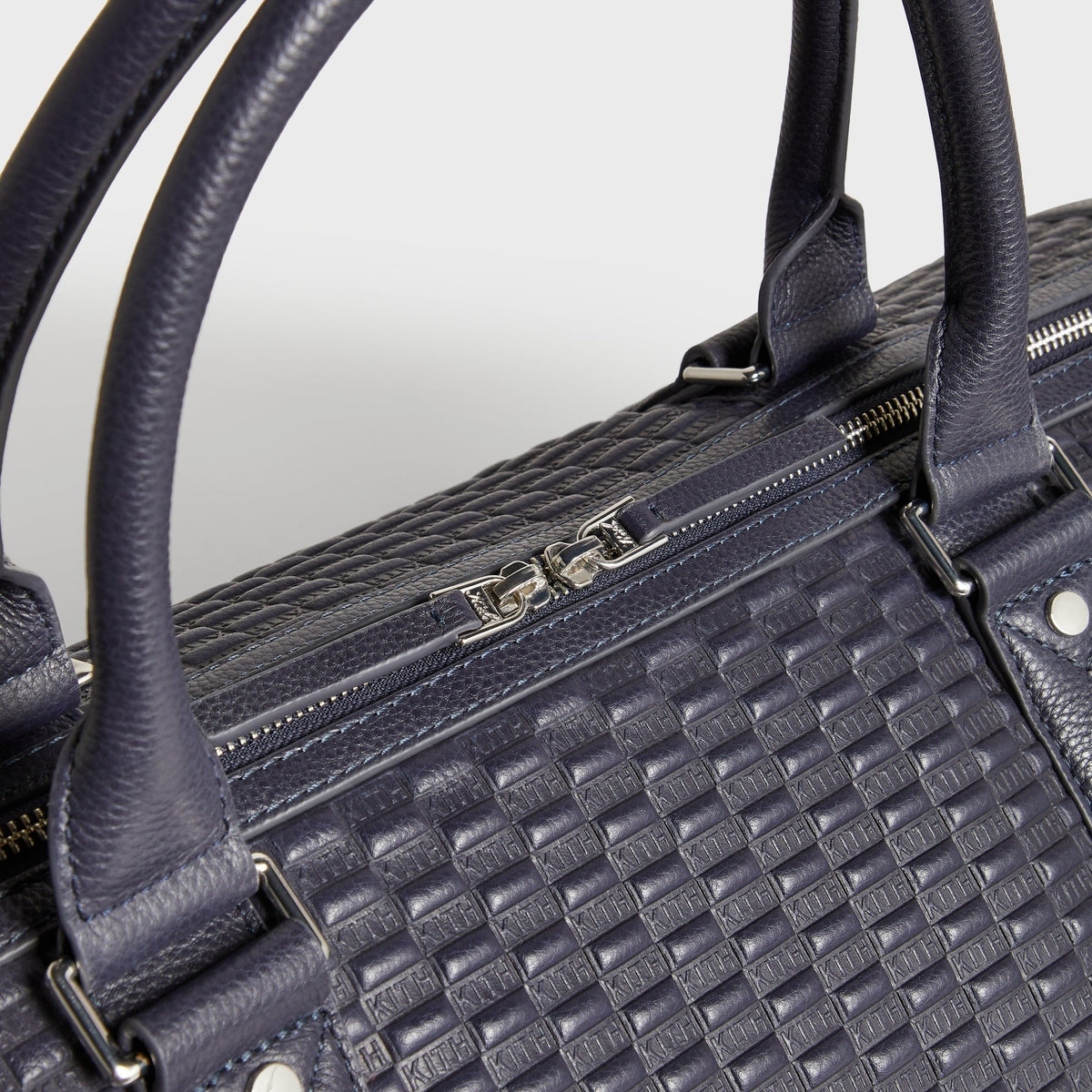 Kith Monogram Tumbled Leather Traveler K55 Duffle Bag - Ink