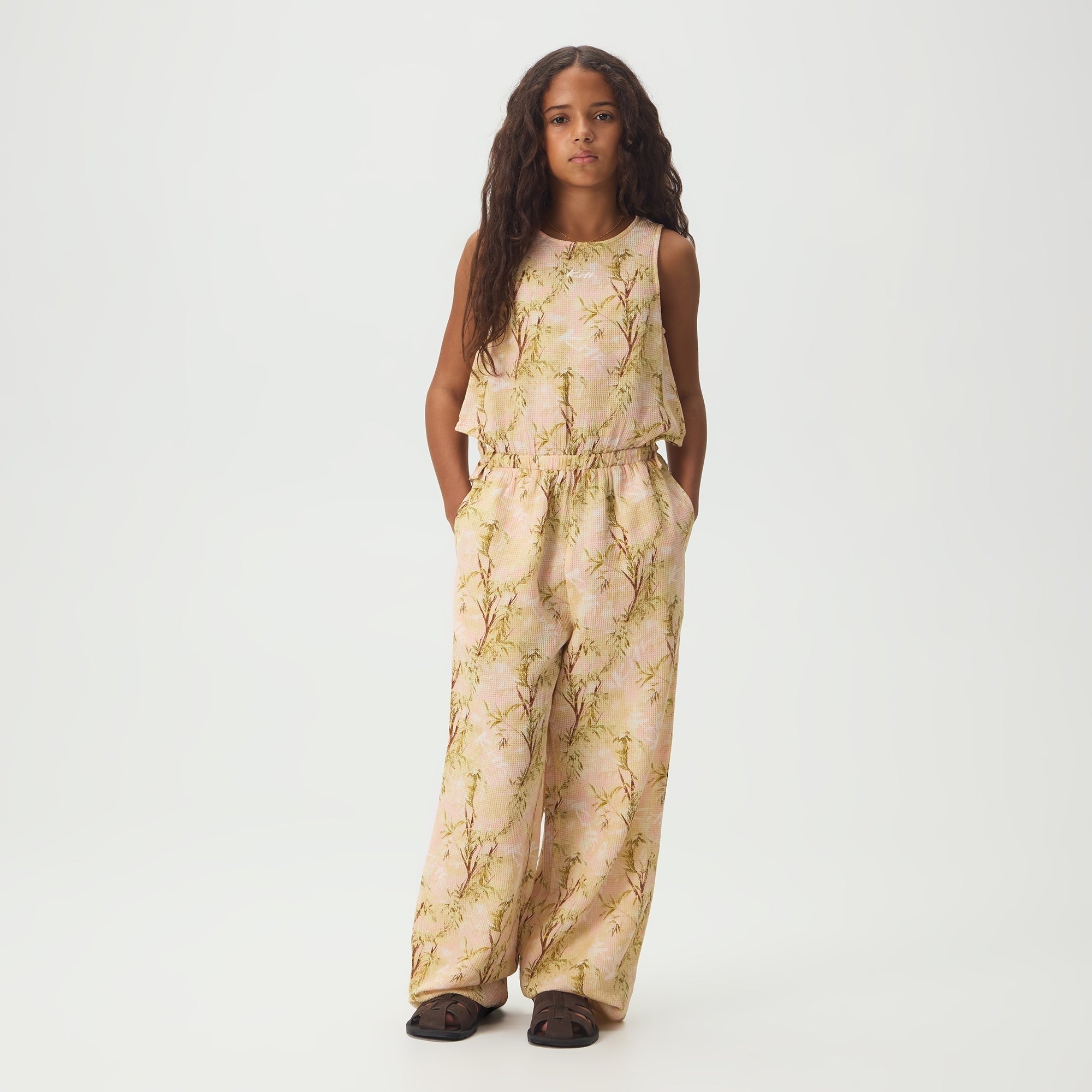 Kith Kids Printed Raelyn Wide Leg Jumpsuit - Sand Rose