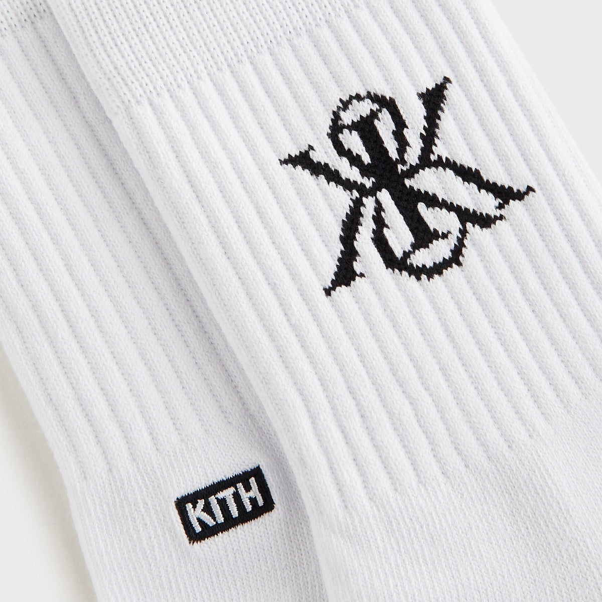Kith Women Crest Cotton Mid Crew Socks - White