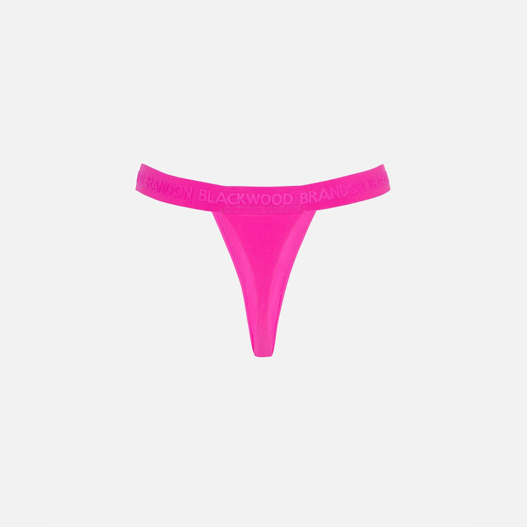 Brandon Blackwood Logo Swim Thong - Hot Pink