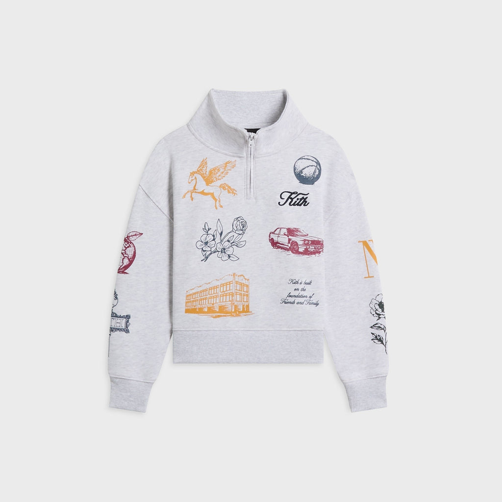 Kith Kids Logo Hunter Pullover - Light Heather Grey