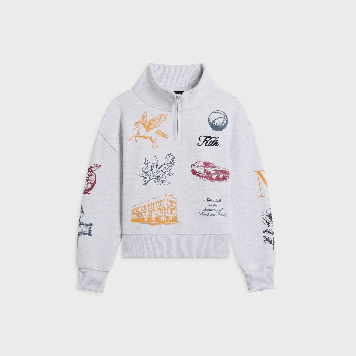 Kith Kids Logo Hunter Pullover - Light Heather Grey