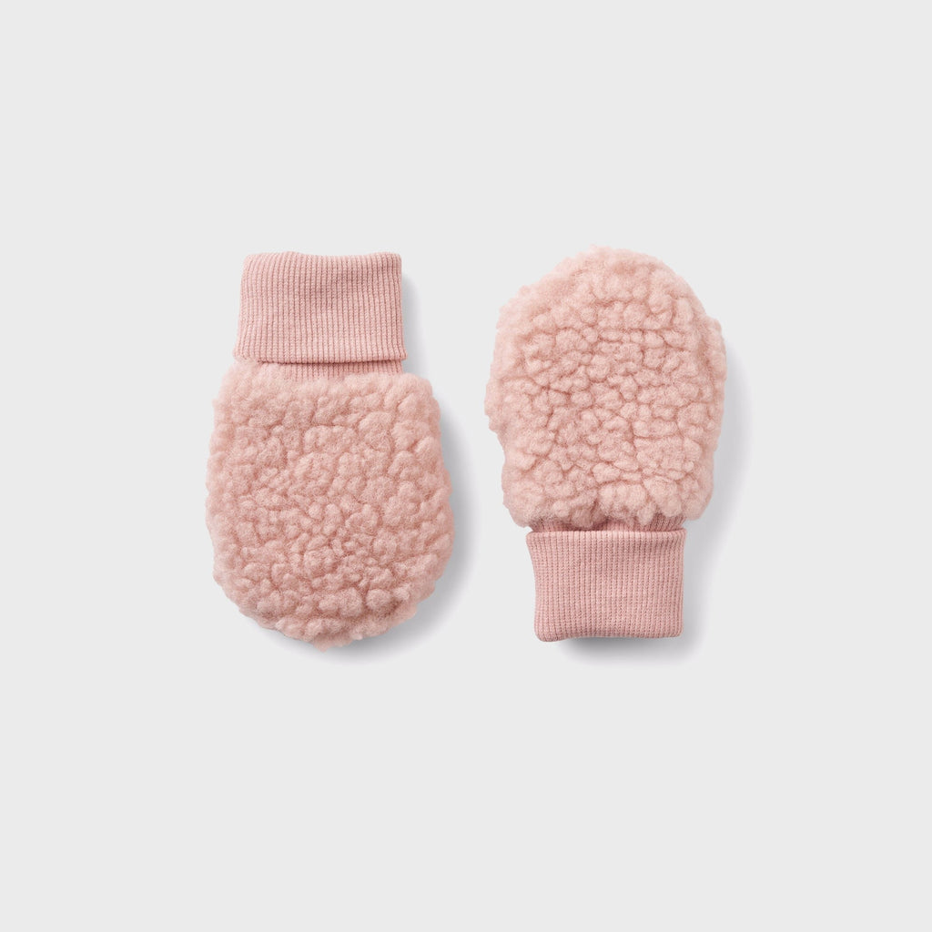 MOLO Baby Ufo Sherpa Mittens - Red Hearts Soft