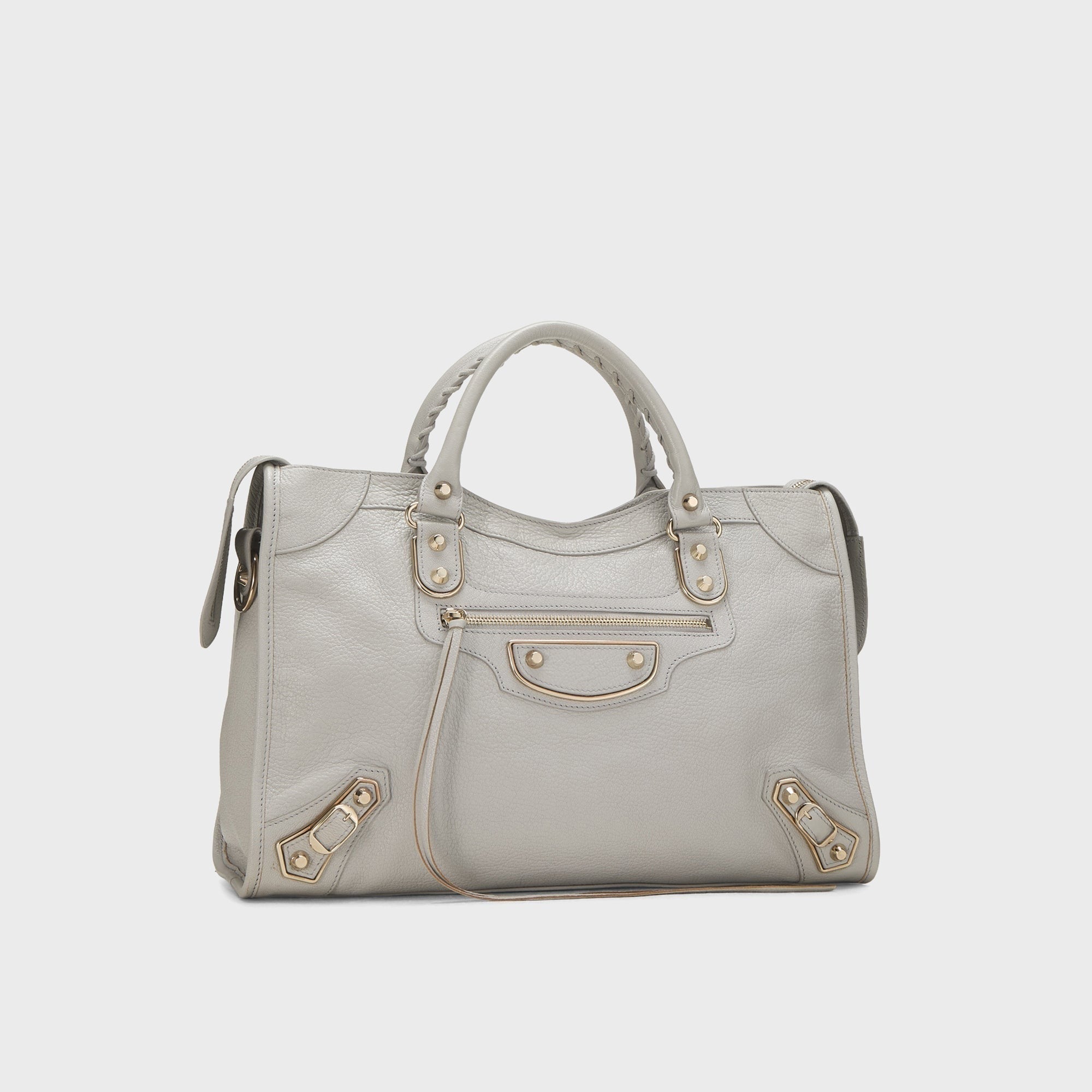 WGACA Balenciaga Chevre Leather Classic Metallic Edge Mini City Bag - Grey