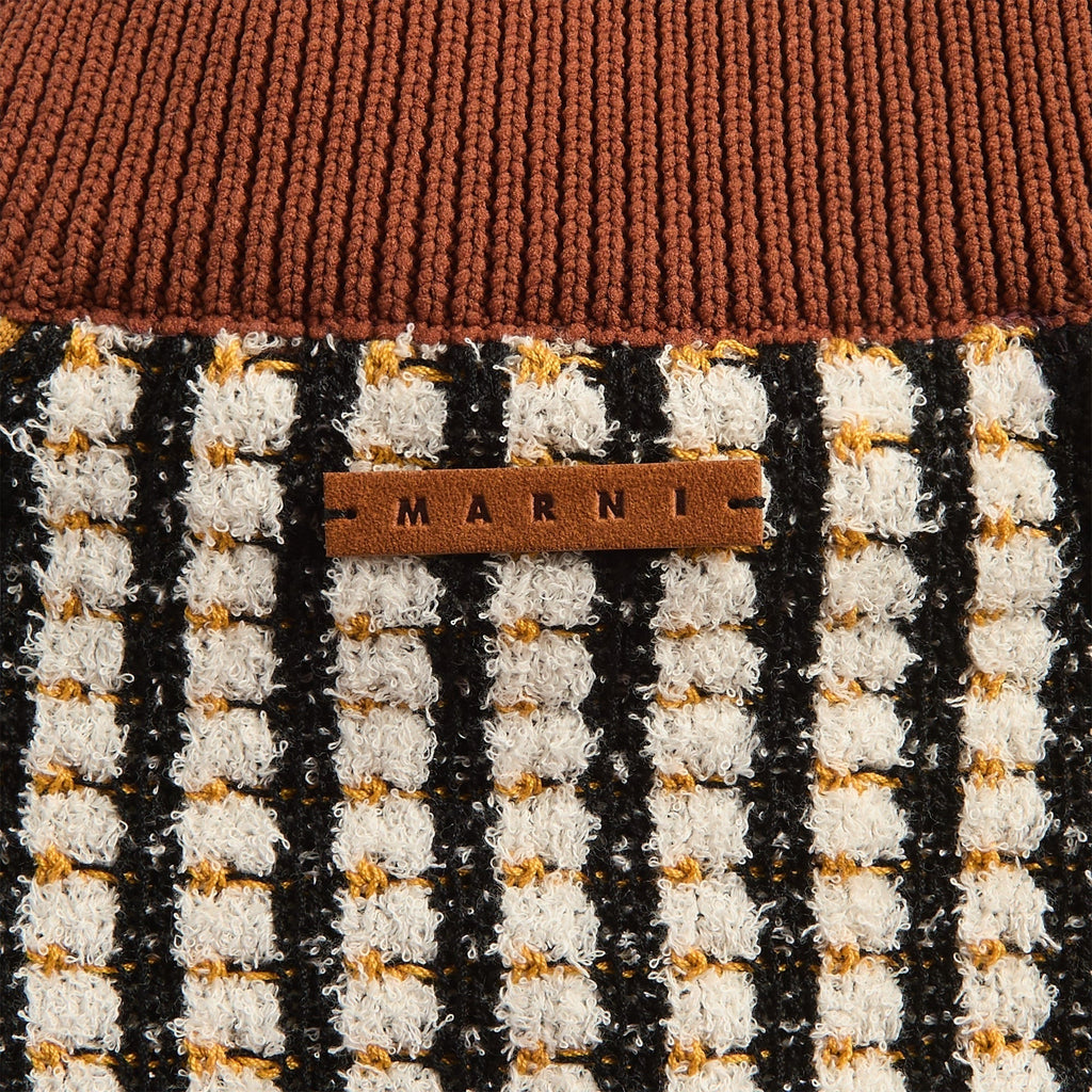 Marni Bouclé Zip-Up Sweater - Lily White