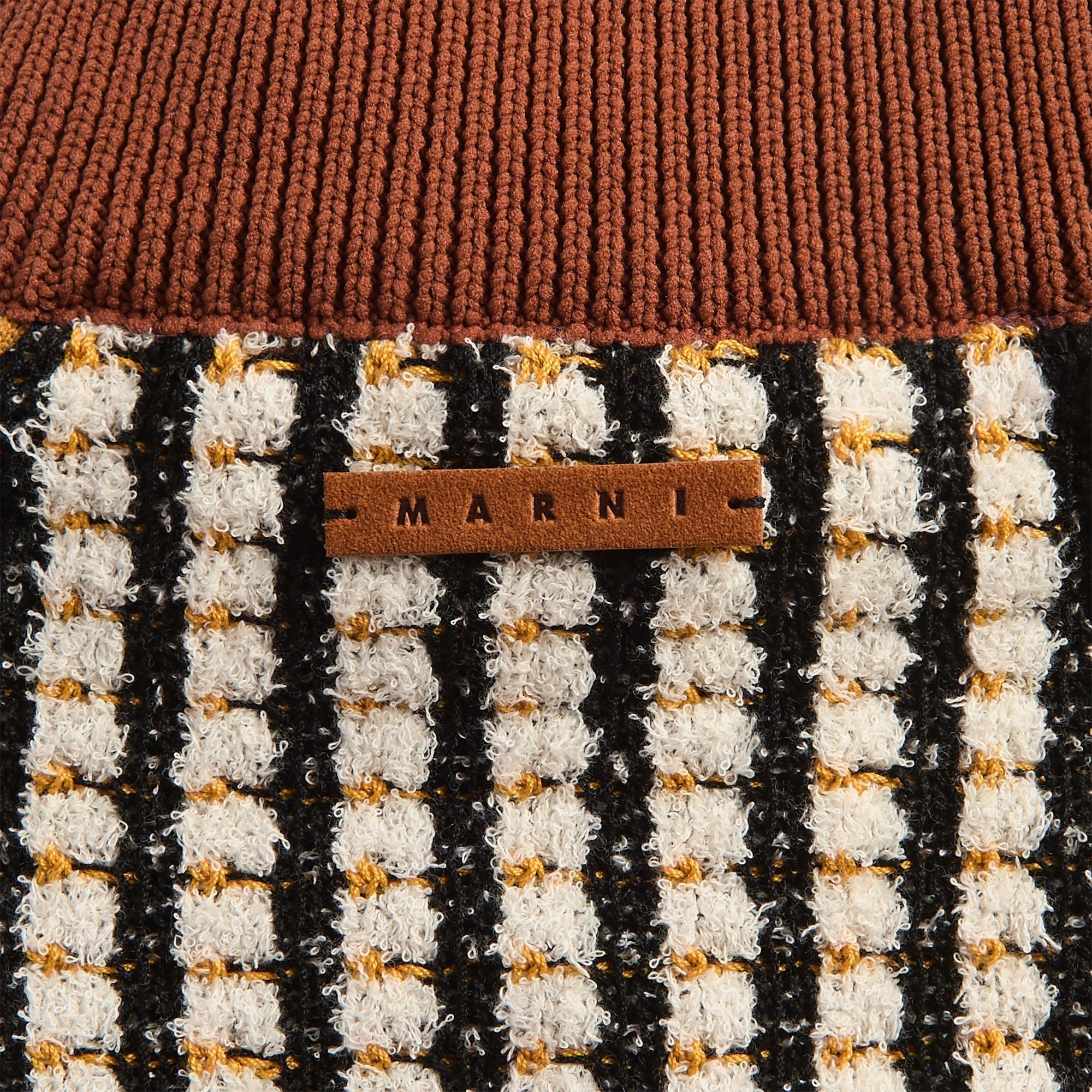 Marni Bouclé Zip-Up Sweater - Lily White
