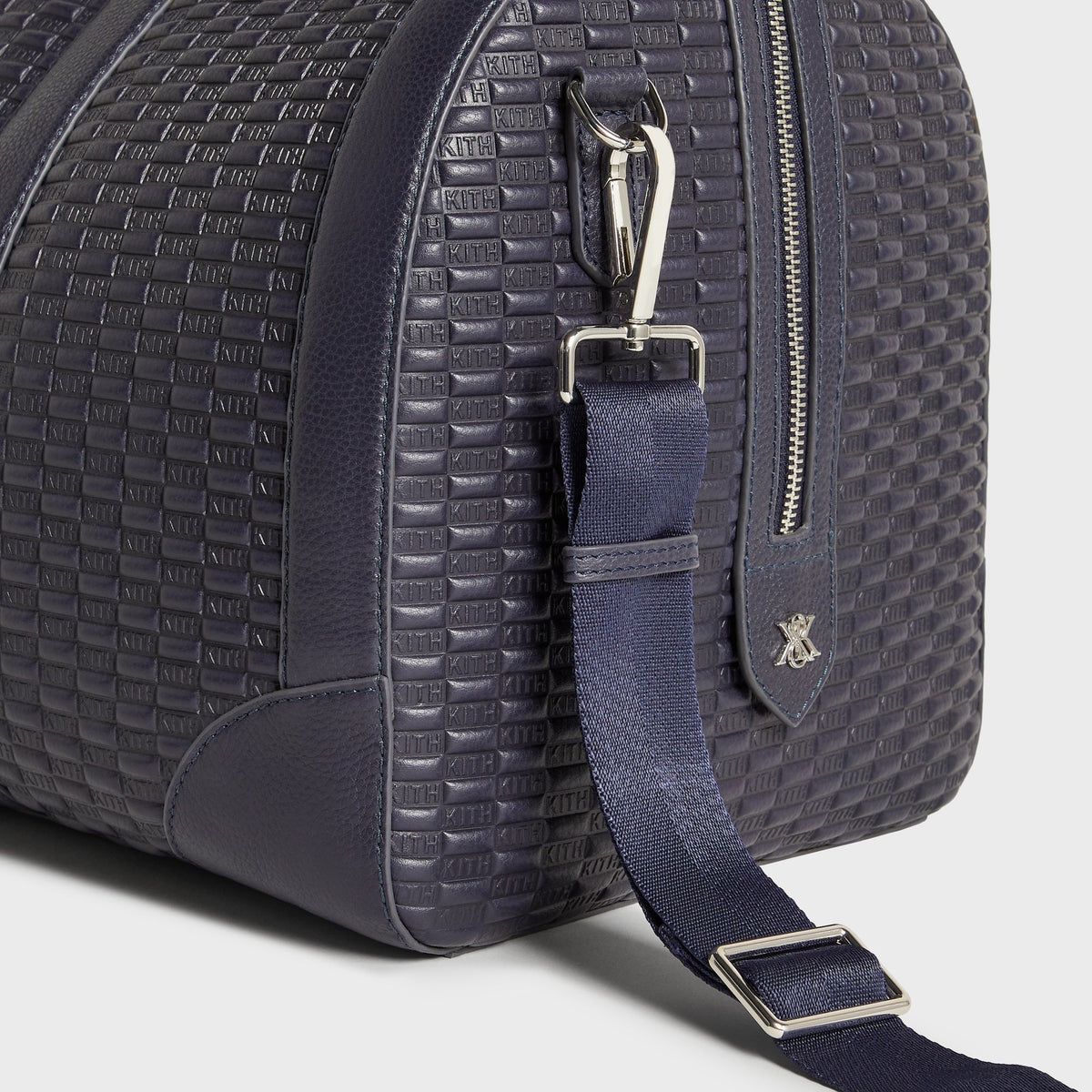 Kith Monogram Tumbled Leather Traveler K55 Duffle Bag - Ink