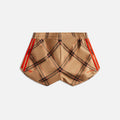 adidas Originals by Wales Bonner Checkered Shorts - Sand / Scarlet Red