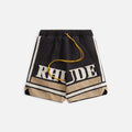 Rhude Embroidered Logo Short - Black / Khaki