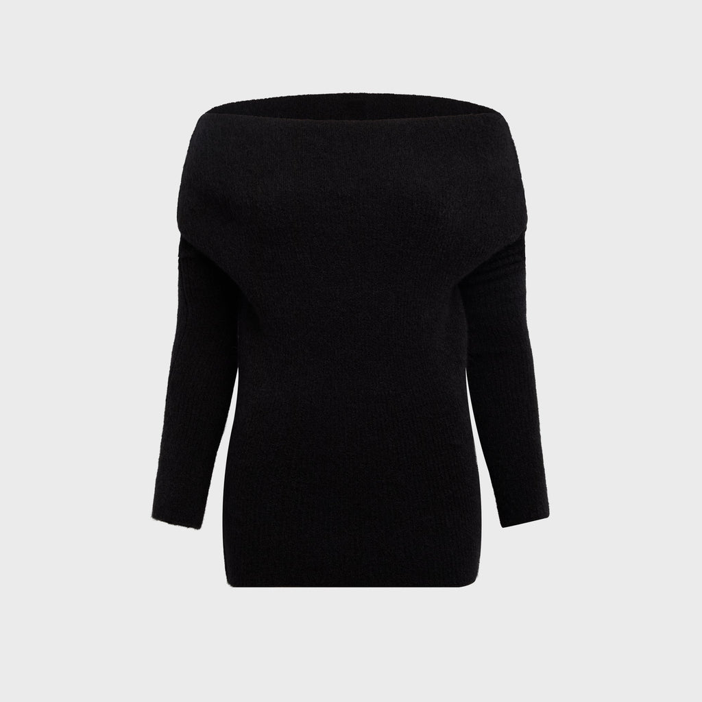 Rick Owens Long Sleeve Cowl Top - Black