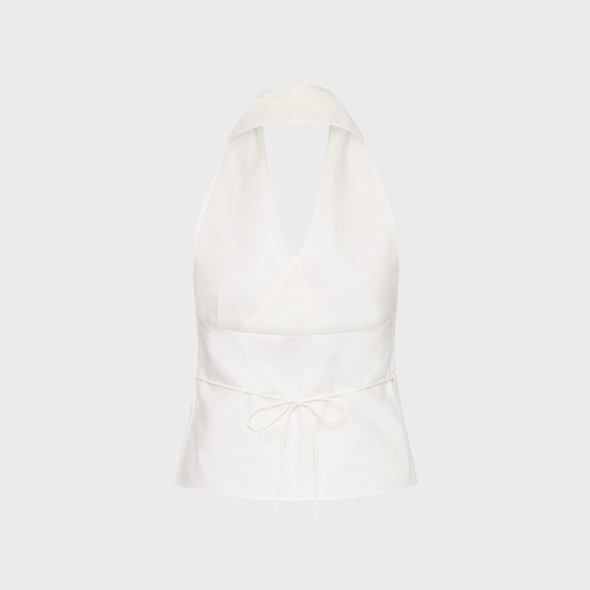 St. Agni Oxford Wrap Top - White
