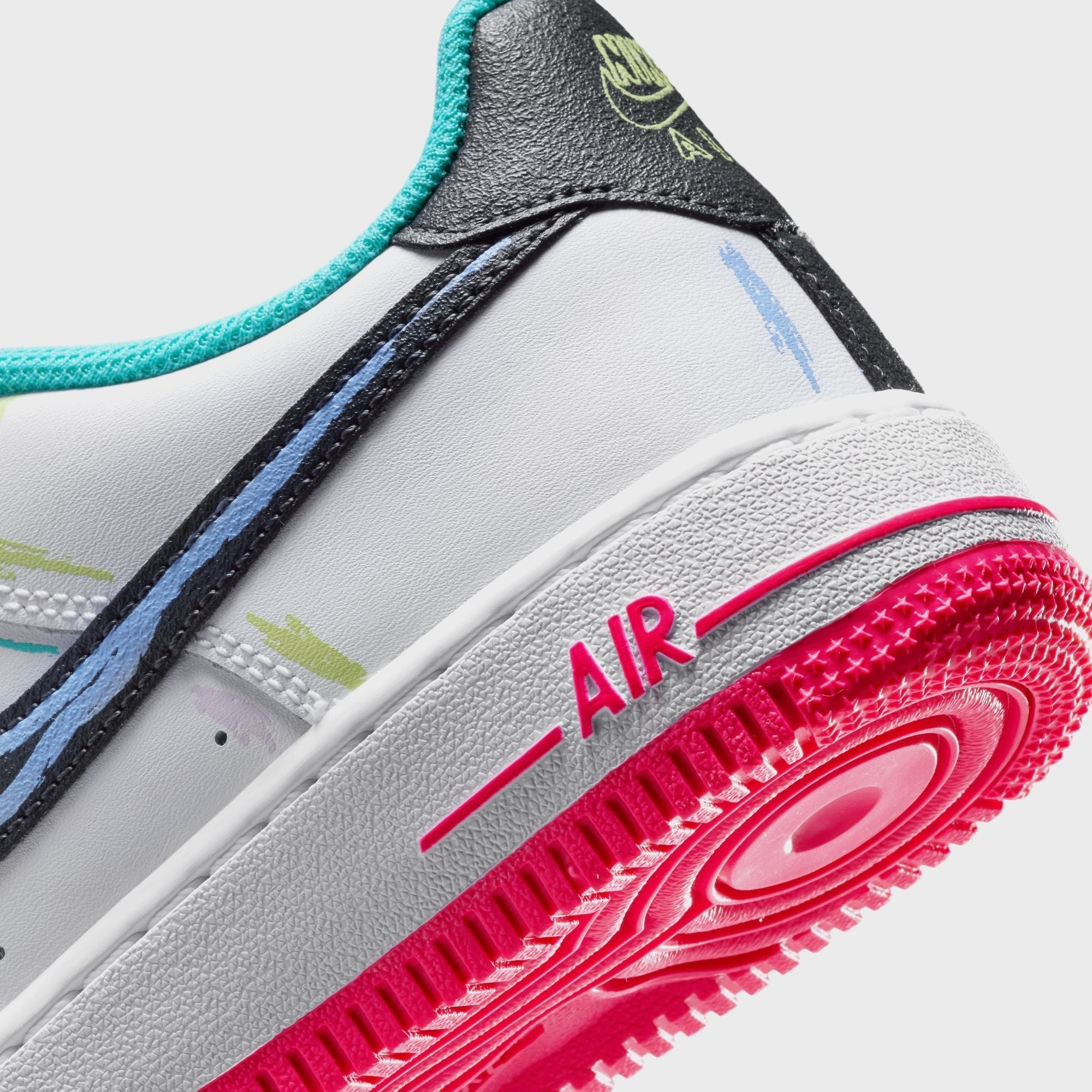 Nike GS Air Force 1 Low - White / Hyper Pink / Dusty Cactus / Anthracite