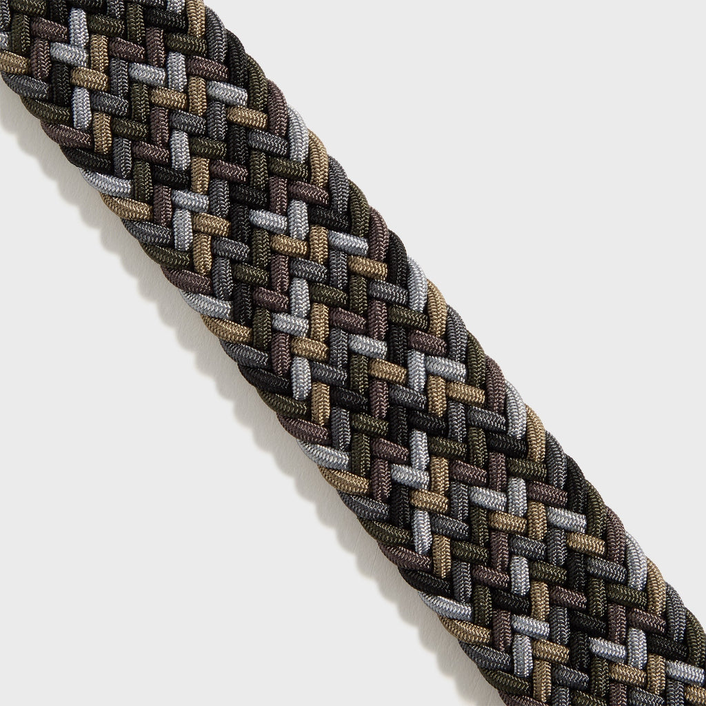 Anderson's Woven Leather Belt - Grey / Tan / Brown