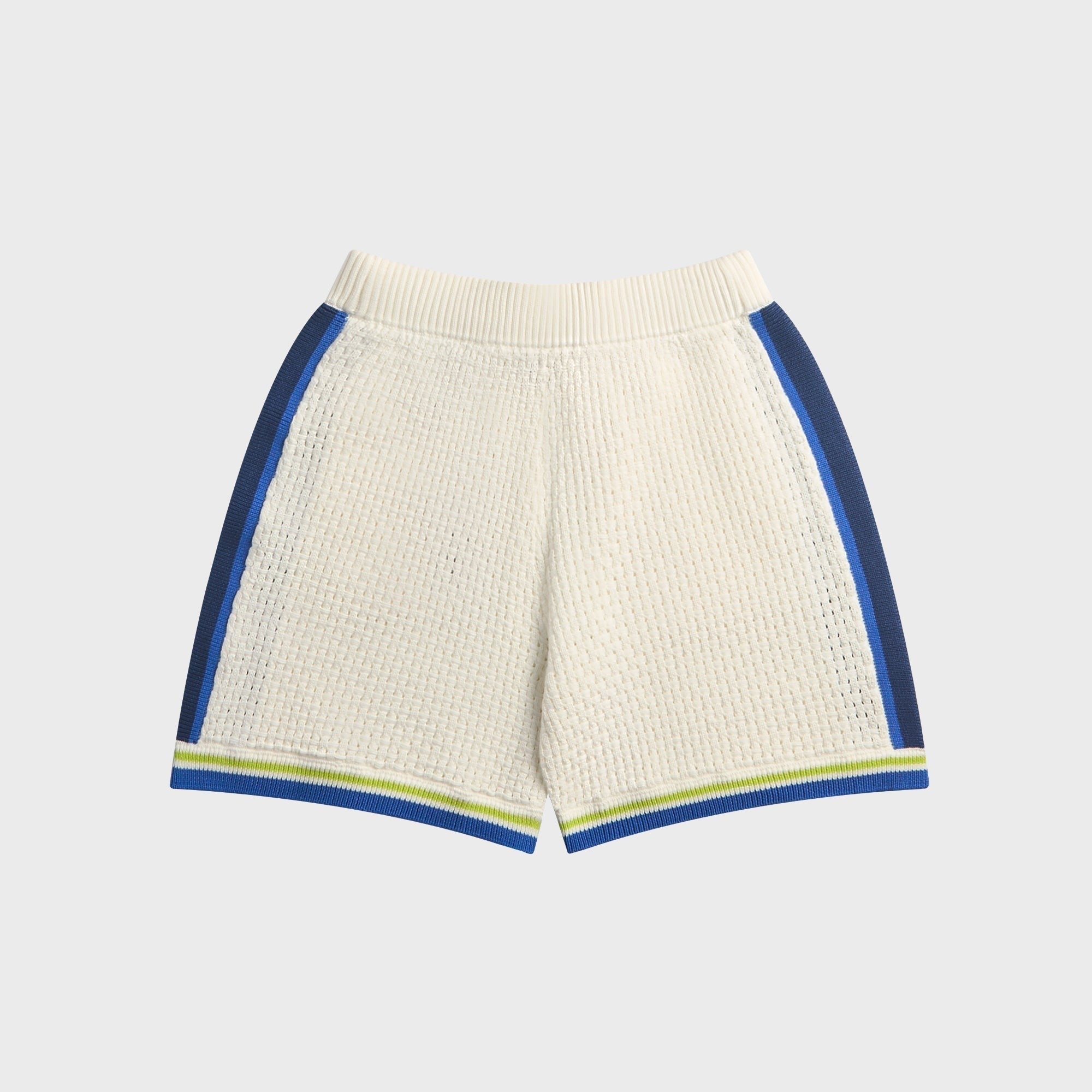 Casablanca Side-Stripe Crochet Short - White / Blue